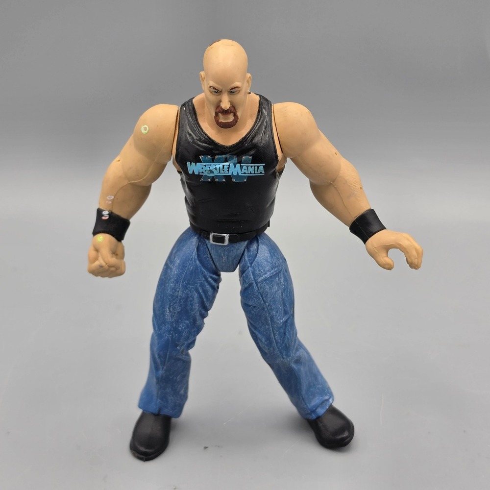 Jakks Pacific Action Figure Men 6in Blue Stone Cold Austin WrestleMania XIV
